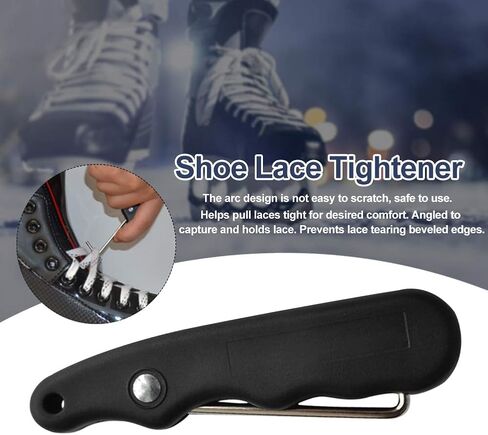 أداة شد الدانتيل الرياضية القابلة للطي، عملية ومحمولة ومتينة لشد الدانتيل على شكل هوكي الجليد، والأحذية طويلة الرقبة، أداة شد الدانتيل على الجليد للهوكي، سحّاب أربطة للجنسين، قطعة واحدة in Kuwait