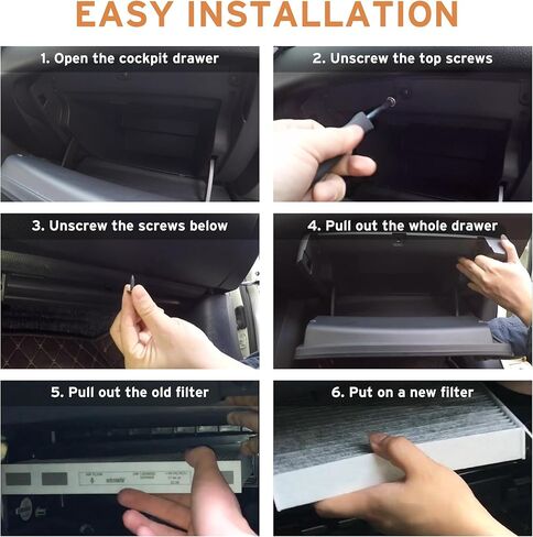 فلتر هواء المقصورة الفاخر من Elantrip مع الكربون المنشط لأفالون، كامري، كورولا، بريوس، بريوس برايم، RAV4، ES350، RX350، RX350L، RX450H، RX450HL in Kuwait