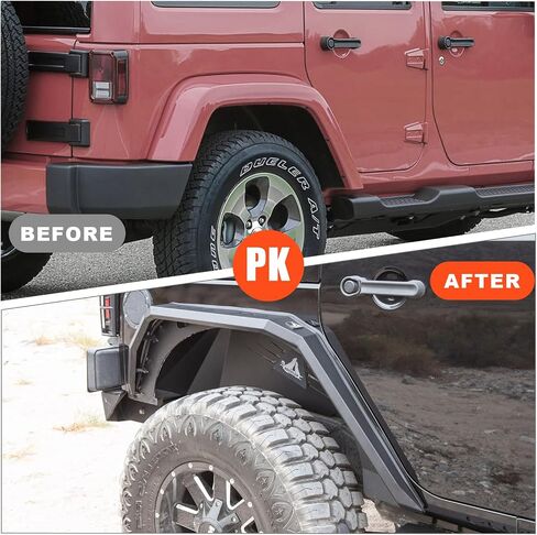 مشاعل الحاجز الخلفي متوافقة مع 2007 2008 2009 2010 2011 2012 2013 2014 2015 2016 2017 2018 Jeep Wrangler JK/JKU Offroad Heavy Duty Fender Flares الملحقات الخارجية 2PCS in Kuwait
