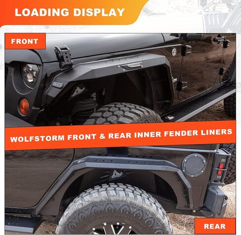 مشاعل الحاجز الخلفي متوافقة مع 2007 2008 2009 2010 2011 2012 2013 2014 2015 2016 2017 2018 Jeep Wrangler JK/JKU Offroad Heavy Duty Fender Flares الملحقات الخارجية 2PCS in Kuwait