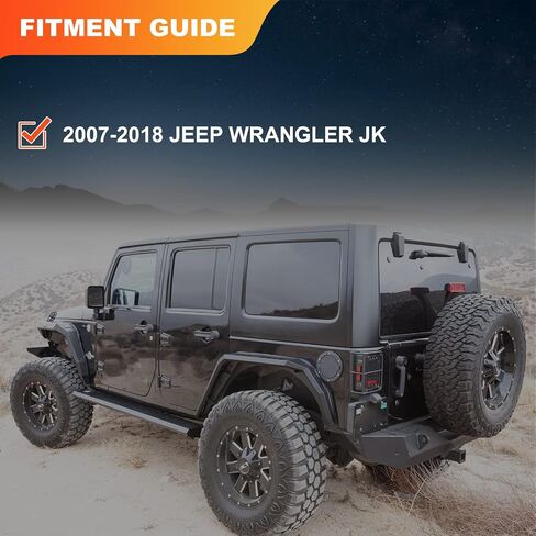 مشاعل الحاجز الخلفي متوافقة مع 2007 2008 2009 2010 2011 2012 2013 2014 2015 2016 2017 2018 Jeep Wrangler JK/JKU Offroad Heavy Duty Fender Flares الملحقات الخارجية 2PCS in Kuwait