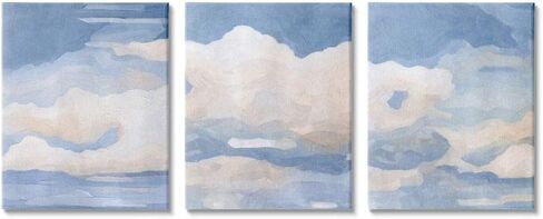 Stupell Industries Sky Blue Cloud Scape Traditional Nature Painting, Designed by Emma Caroline Art, 3pc, Each 10 x 15, Wall Plaque in Saudi Arabia