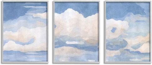 Stupell Industries Sky Blue Cloud Scape Traditional Nature Painting, Designed by Emma Caroline Art, 3pc, Each 10 x 15, Wall Plaque in Saudi Arabia