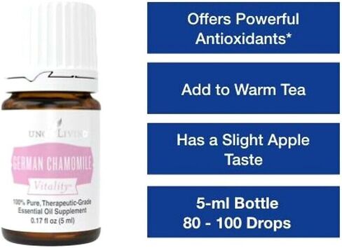 Young Living - German Chamomile Vitality 5 ml | Antioxidant & Natural Calmness Support | Dietary Supplement | Calming Aromatherapy | Ancient Herbal Remedy for Relaxation in Saudi Arabia