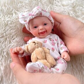 Mire & Mire Reborn Baby Dolls 7 Inch Girl Mini Silicone Baby Realistic Baby Dolls Silicone Full Body