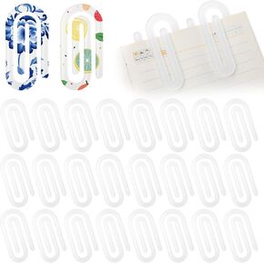 24 Pcs Sublimation Paper Clips Blanks, 4 x 2 Inch Sublimation Acrylic Jumbo Paper Clips Blank for Heat Transfer DIY Crafts Making, Gifts, Home, Office, School Supplies
