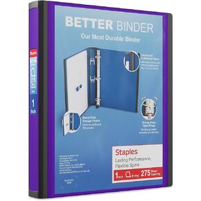 STAPLES 190665 Binders, Purple