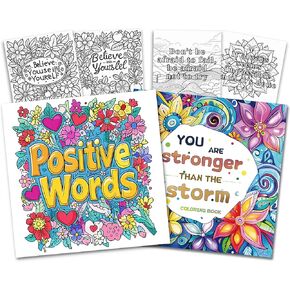ARefugen Inspirational Coloring Book Set - 2 Pack Stress Relief & Relaxation with Motivational Words for Women Adult Coloring Books with Floral Patterns for Creativity & Calm Birthday Gift