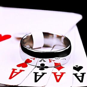 Blue-Ther Magic Ring Poker Prophecy Magic Ring Magic Cards Poker Magic Gimmicks Close up Magic Props for Magicians(20mm)