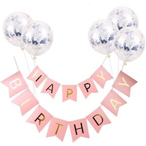 Black Happy Birthday Banner, 13Pcs Shiny Gold Letters with 5Pcs Sequin 12inch Balloons ,Black and Gold Birthday Banner Birthday Decoration (Black)