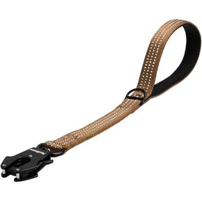 PetBonus Heavy Duty Short Dog Leash, 12 Inch Nylon Traffic Leash with Quick Release Clip, Comfortable Padded Handle, Reflective Training Lead for Medium Large Dogs (Black, 12")