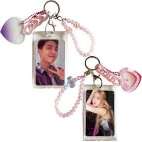 2Pcs Acrylic Kpop Photocard Holder Keychain, 3 Inch Credit ID Bank Card