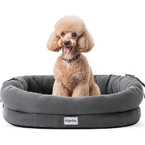 Orthopedic Dog Bed for Medium Size Dogs, Pet Sofa Bed with Egg Crate Foam, 4-Sided Bolster, Removable Washable Cover & Anti-Slip Bottom, Medium Dark Gray