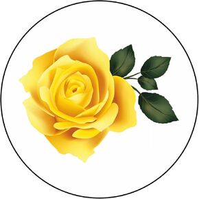 48 pcs Yellow Rose Stickers Envelope Seals Labels Round Tags, Stamps Sticker for Gift Cards, Envelopes, Boxes for Holiday, Birthday, Christmas