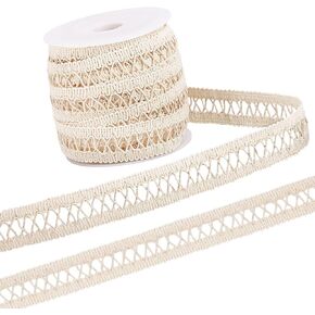 PH PandaHall 20 Yards Cotton Braided Lace Trim - Vintage Braided Design, Beige Cotton, Home Decor & Crafts