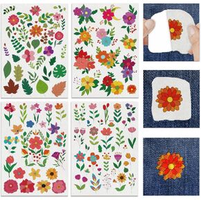 INFUNLY 4 Pcs Water Soluble Embroidery Stabilizers Flower Adhesive Hand Sewing 11.7x8.3inch Embroidery Transfer Paper Boho Leaf for Stitch Embroidery Designs Hand Sewing Lover
