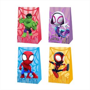 BNFUO 12pcs Spider and His Friends Birthday Party Gift Bags Goodie Bags,Spider and His Friends Party Supplies for Kids Birthday Decorations