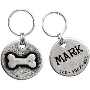 Artistic Handmade Hammered ""Star"" Collar Cat Dog ID Tags with Unique Handcrafted Design and Durable Stainless Steel, Personalized Deep Engraving with Your Own Text, Small, Regular