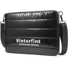 13 14 inch Puffy Laptop Sleeve Shoulder Bag for Macbook Surface, Notebook Bag for Business School, Handbag for HP