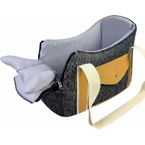 Dog Purse Carrier with Soft Pillows，Dog Tote Bag with Pockets and Secure Harness Clip,17 * 9.5 * 9inches for Small Dogs and Puppies,Outing,Travel,Vet