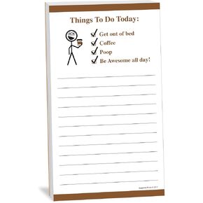 Funny Magnetic Grocery List - Coffee and Poop Shopping List, 7 x 4.25 inch, 50 Sheets