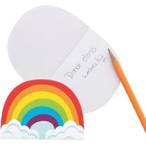 Fun Express Rainbow-Shaped Notepads - Set of 24 - Classroom Stationery and Party Favors