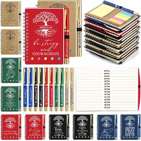 20 Pcs Christian Back to School Gift Bulk for Church Prayer Notebooks with Sticky Notes Ballpoint Pens Bible Study Religious Tree of Life A6 Journal for Church Sunday School (Special Style)