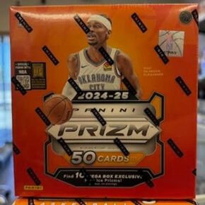 2024-25 Panini Prizm Basketball Mega Box FACTORY SEALED 50 cards total. 10 mega box exclusive pink ice prizms; Look for rookies of Stephon Castle, Zaccharie Risacher +more