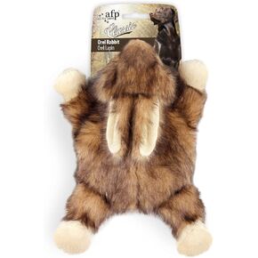 ALL FOR PAWS Orel Rabbit Dog Toy, Realistic F ur, Large Squeaker, 9.8 x 7.5 x 4.3 inches