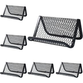 Hordion 3pcs Mesh Business Card Holder, Metal Business Card Display Holder Desk Card Holder Stand for Desk Office Name Card, Black