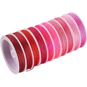 Craftdady 10 Rolls 0.8 mm Nylon String 10 Colors Chinese Knotting Cord Nylon Beading Thread for Jewelry Making Beading Necklaces Kumihimo Friendship Bracelets Tassels Craft, Green