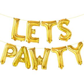KatchOn, Lets Pawty Balloons Gold - 16 Inch | Lets Pawty Banner | Dog Birthday Balloons for Birthday Decorations | Dog Birthday Banner, Dog BirthDay Party Supplies