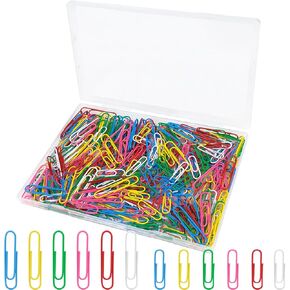Paper Clips Assorted Sizes Medium and Jumbo(1.3 inch & 2 inch) Colored Paper Clips,Large Colored Paperclips for Office School Document Organizing (310)