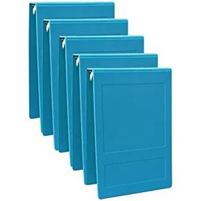 2.0" Legal Style Top Open Binders, 400 Page Capacity in Assorted Colors (5 Pack) (Aqua, 3 Ring)