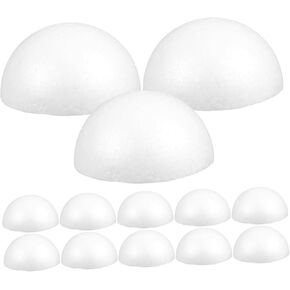 Craft Foam Fake Eyeballs Craft Supplies 15 PCS White Foam Balls Half Round Balls Half Sphere for Crafts DIY Art Decoration 9CM Paper Mache Eggs Easter Eggs Easter Eggs