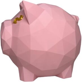 3D Printed Pink Piggy Bank for Kids Adults Large Pig Coin Money Bank Gifts for Boys Girls