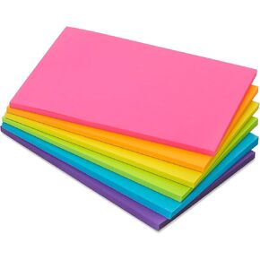 Whaline 6 Pack Blank Notepads 4 x 6 Inch Colorful Sticky Notes 50 Sheets Each Pad Small Memo Pads with Cardboard Backing for Classroom Home Office Supplies