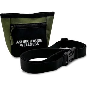 Asher House House Wellness Dog Treng Pouch - PET يعامل حقيبة مع إغلاق المغناطيس ، حزام الخصر القابل للتعديل ومقطع Carabiner - أكياس جرو متينة ، حزمة فاني خالية من اليدين للتدريب ، المشي ، في الهواء الطلق