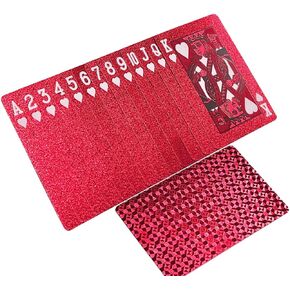 Red Playing Cards, Plastic Waterproof Playing Cards, Deck of Cards,Suitable for Family Gatherings and Outdoor Activities(Red)