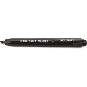 AbilityOne - 7520015550297 - Retractable Permanent Marker - Chisel Tip - 4 units