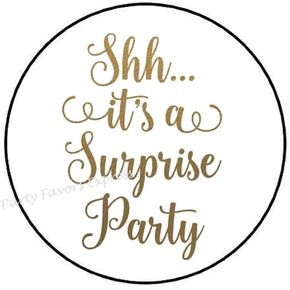 Shh It's A Surprise Party Envelope Seals Labels 1.5" Stickers (90)