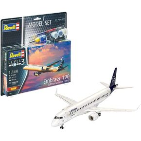 Revell 03883 1:144 Embraer 190 Lufthansa New Livery Plastic Model Kit, Multicolour (Revell 03883 3883)