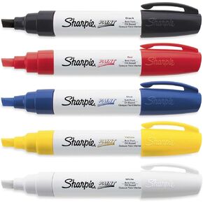 Sharpie Oil-Based Paint Marker Value Set, Bold Point, Assorted, Pack of 5
