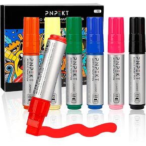 Jumbo Acrylic Paint Markers,15mm Felt Tip Jumbo Colored Markers Water Based Paint Pens For Wood, Rock,Plastic and Almost All Solid Surfaces,Marker Pen Set For Artists, Students, Teenagers & Adults