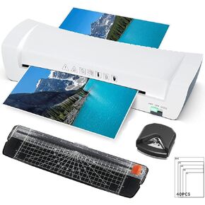 9 Inch Laminator Machine with Never Jam Technology, 40 Laminating Sheets, 4-in-1 A4 Thermal Laminator with Trimmer and Corner Rounder for Office, School, Business and Home Use