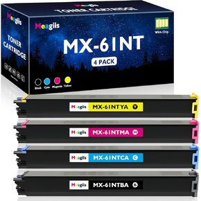 MX61NT MX-61NT Toner Cartridge Compatible for Sharp MX3071 MX3070 MX3070V MX2651 MX3050 MX3051 MX4071 MX6070 MX6071 MX3571S MX2630 Printer, MX-61NTBA MX-61NTCA MX-61NTMA MX-61NTYA, 4 Pack