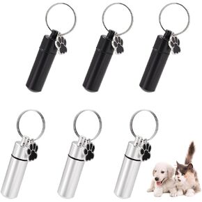 Pet Urns Keychain Waterproof Cremation for Dogs Ashes Paw Print Shape Urn Keychain Cylinder Cat Dog Urn for Pet Ashes Cremation Keepsake Memorial Ashes Jewelry Pend