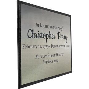 Easy Design - In Loving Memory - Black Granite and Stainless Steel Memorial or Sympathy Gift. (20 x 16 x 0.4")