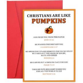 Halloween Pumpkin Cards Christian Cards for Teen Girls Boys Encouragement Boo Basket Stuffers for Women Men Halloween Party Favors for Kids Gifts for Boyfriend Girlfriend White Elephant Christmas