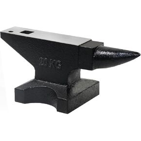 Cast Steel Anvil, 66Lbs High Hardness Rugged Round Horn Anvil, Large Countertop and Stable Base, with Round and Square Hole, Metalsmith Tool for Bending and Shaping